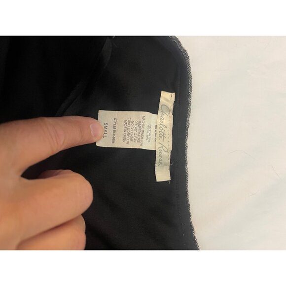 Charlotte Russe Small Gray Wool Blend Dress With Lace Waist & Satin Tie - Picture 4 of 5